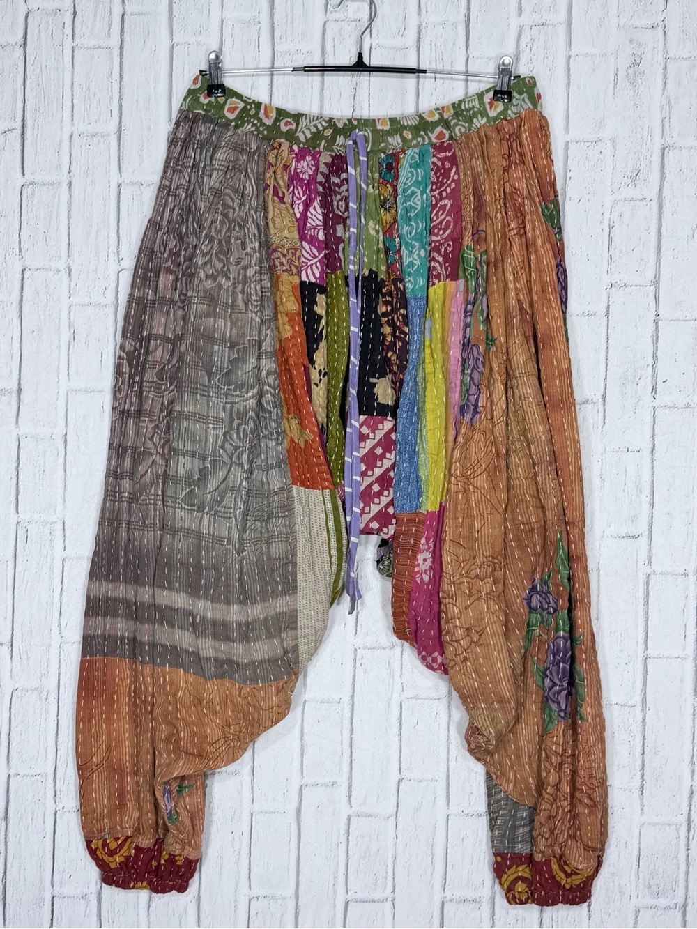 🤎 Kantha Weaves Indi & Sai Patchwork Kantha Dhoti Harem Pants One Size